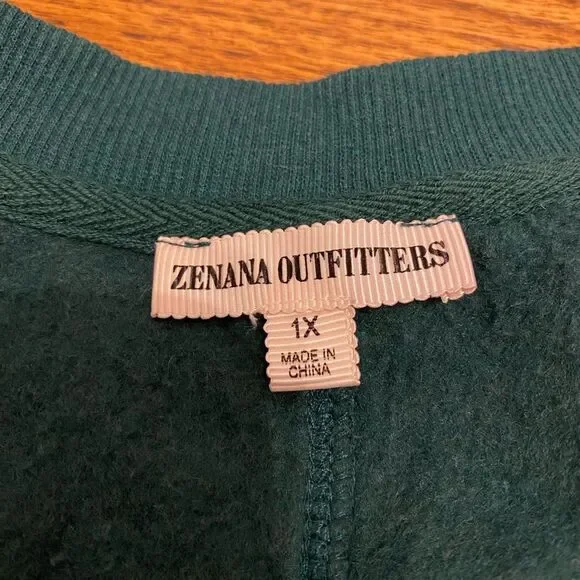 Zenana Green Long Sleeve Oversized Tunic Sweatshirt with Pockets - Picture 7 of 10